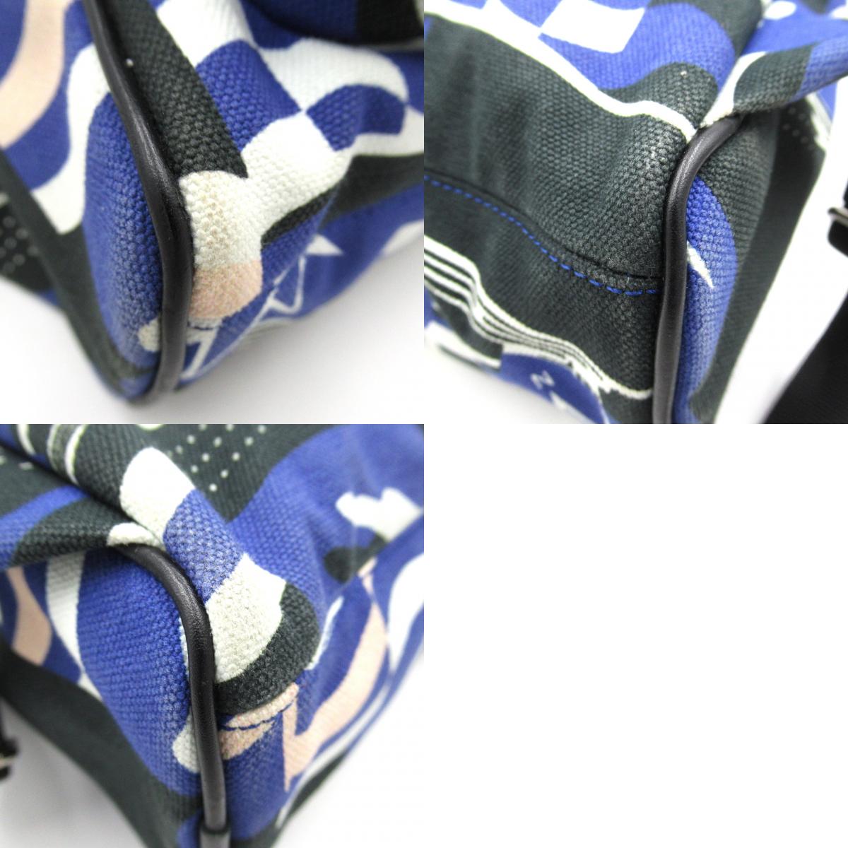 CHANEL CHANEL Cruise Line Rucksack Rucksack Backpack Bag Canvas Blue / Black Rucksack BRANDOFF