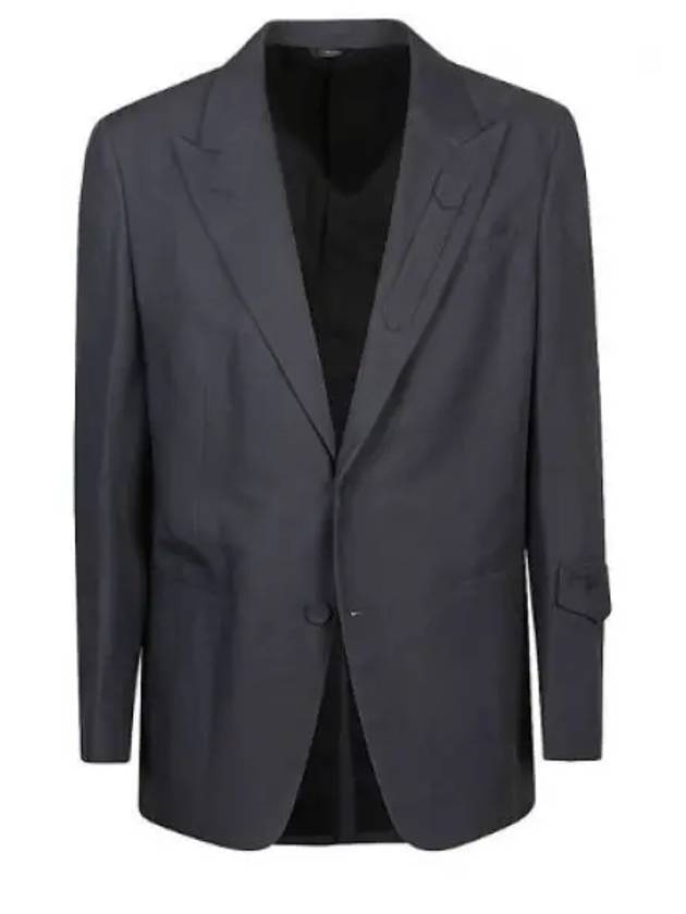 Luxury Fendi Men's Linen Blend Blazer Jacket Grey