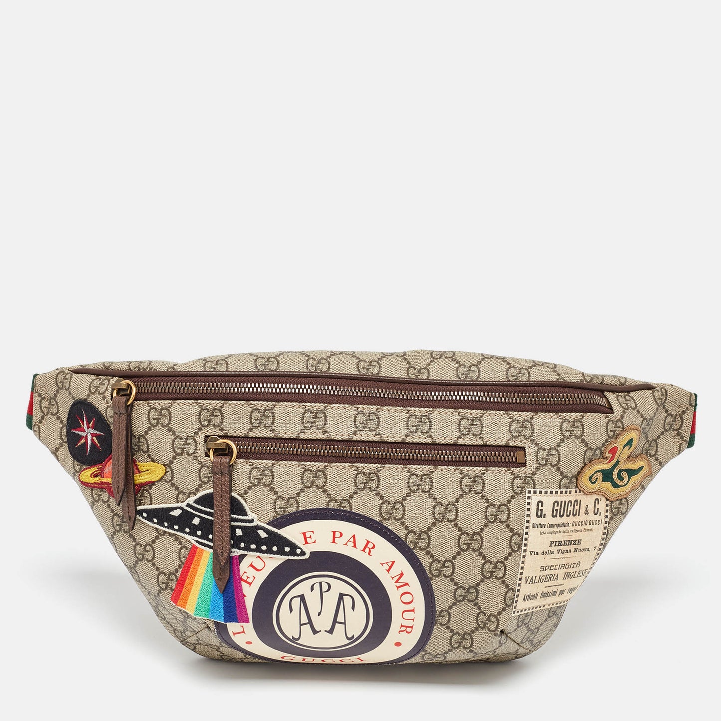 Luxury Gucci Trending 2025 Beige GG Supreme Canvas Courrier Belt Waist Bag