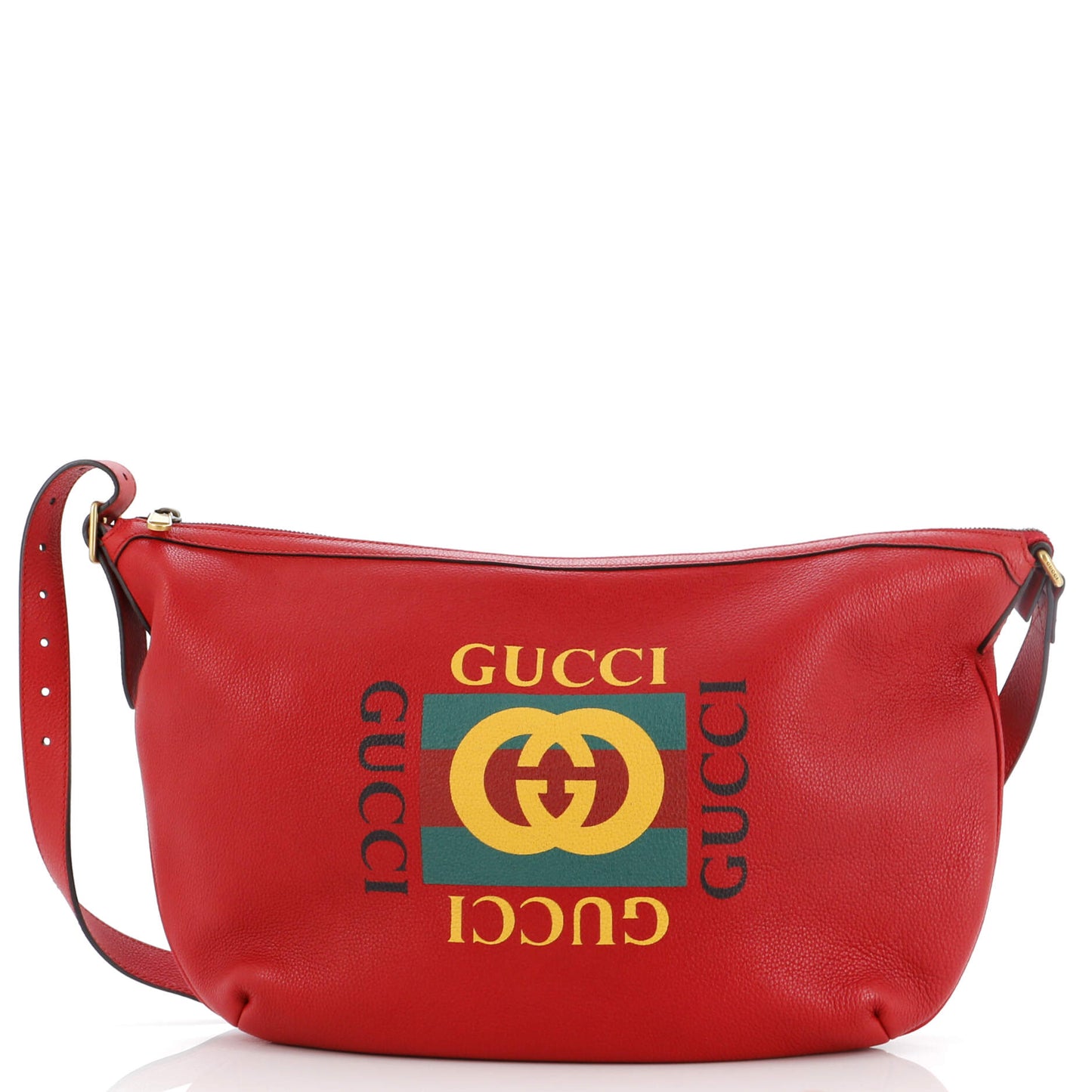 Luxury Gucci Trending 2025 Logo Half-Moon Hobo Printed Leather