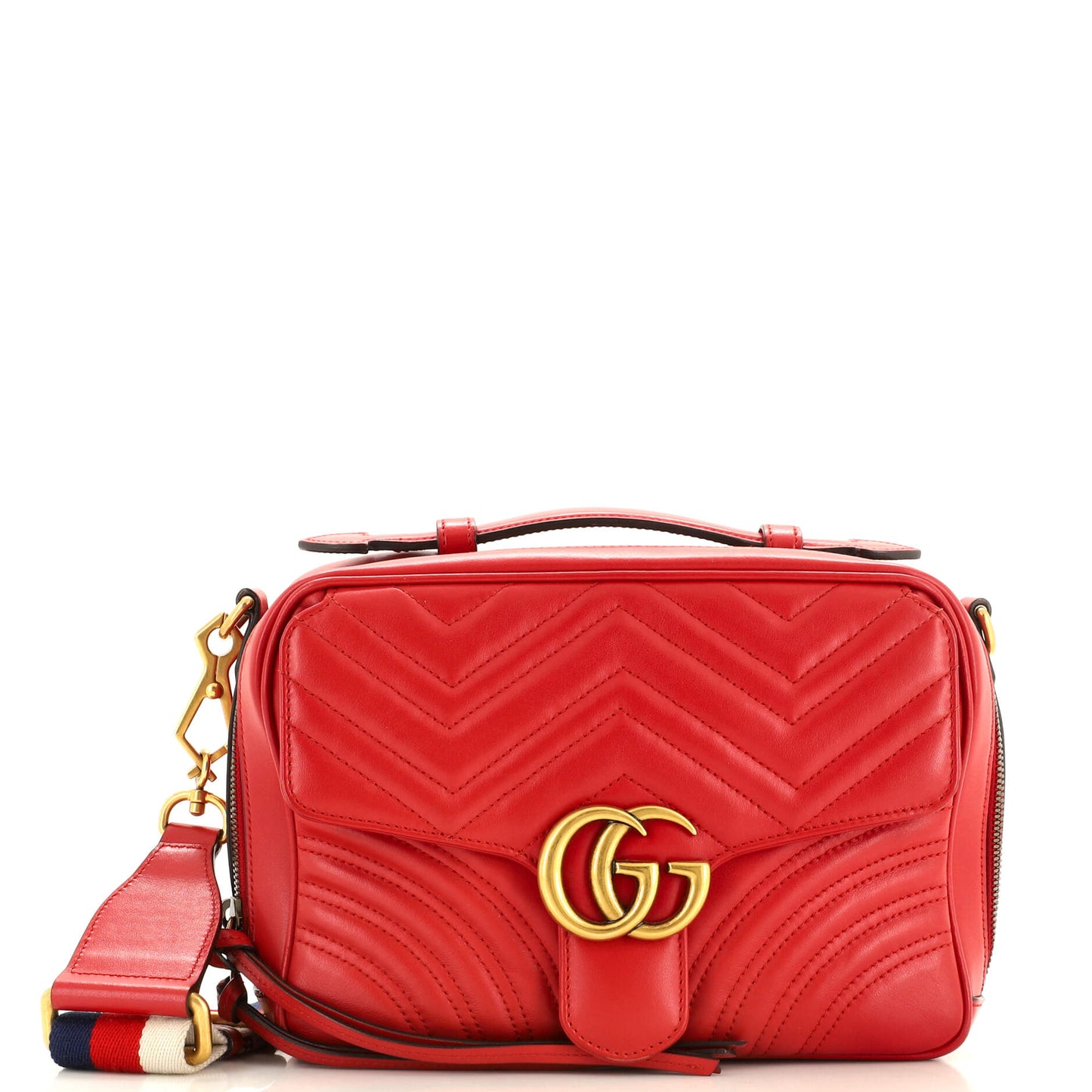 Luxury Gucci Trending 2025 GG Marmont Zip Around Camera Bag Matelasse Leather Small
