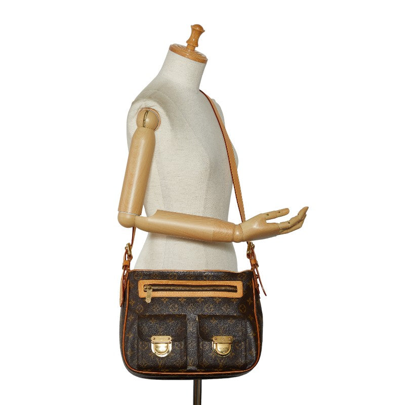 Louis Vuitton Monogram Hudson GM Shoulder Bag M40045 Brown PVC Leather Louis Vuitton