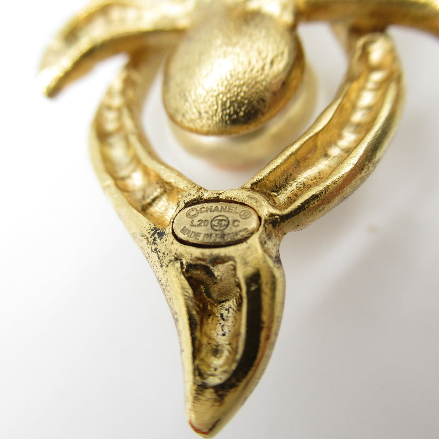 Chanel CHANEL Brooch Brochure Accessoires GP (Gen Mesh) Pearl Gold E