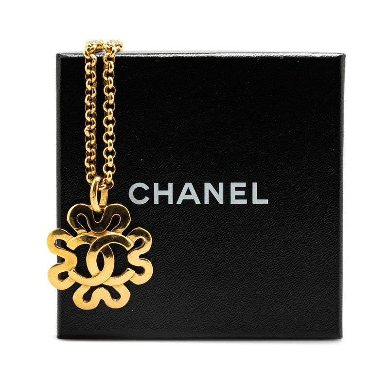 Chanel Vintage Clover Motif Necklace Gold
