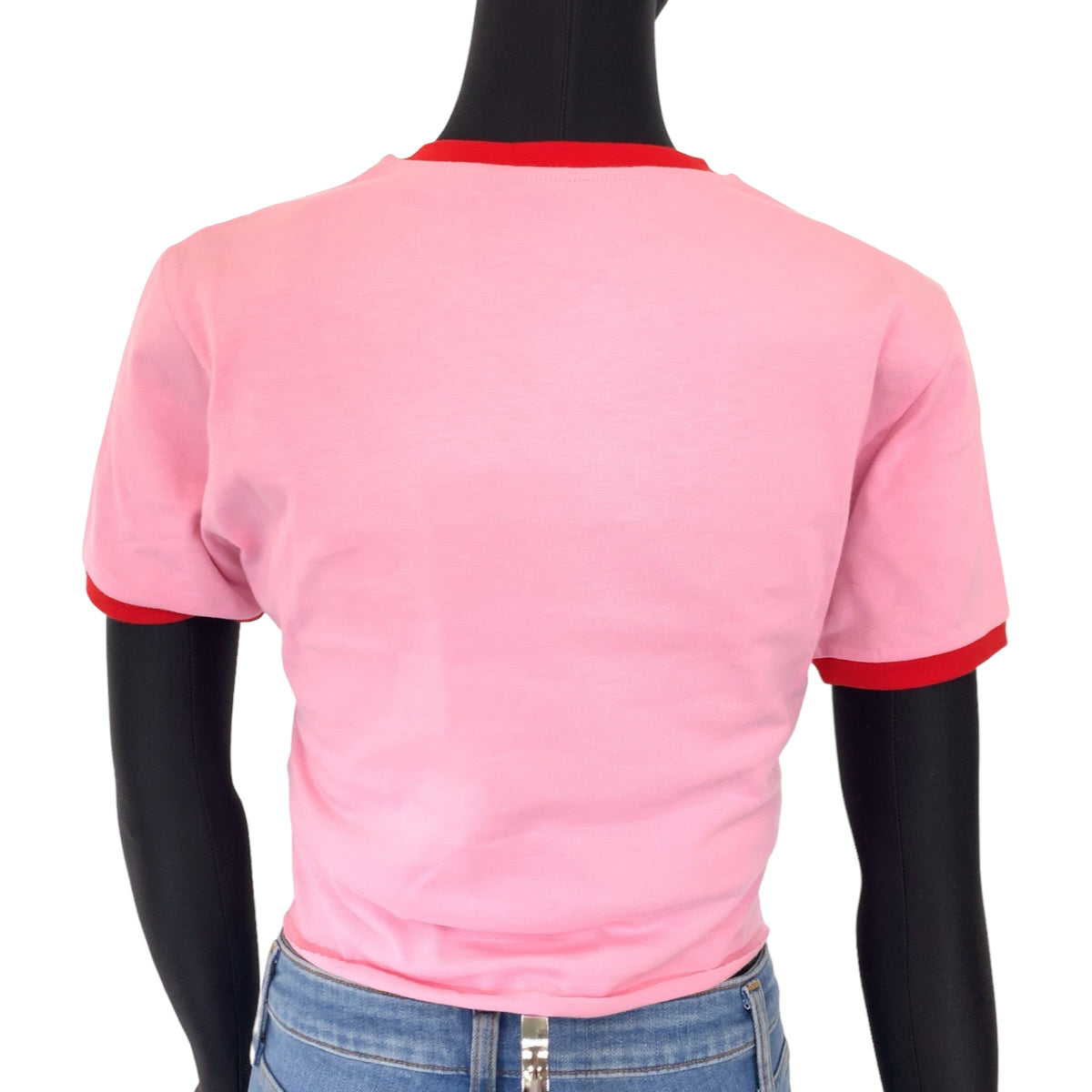 Luxury Gucci Trending 2025 Cotton XXS Crop T-Shirt Pink Red