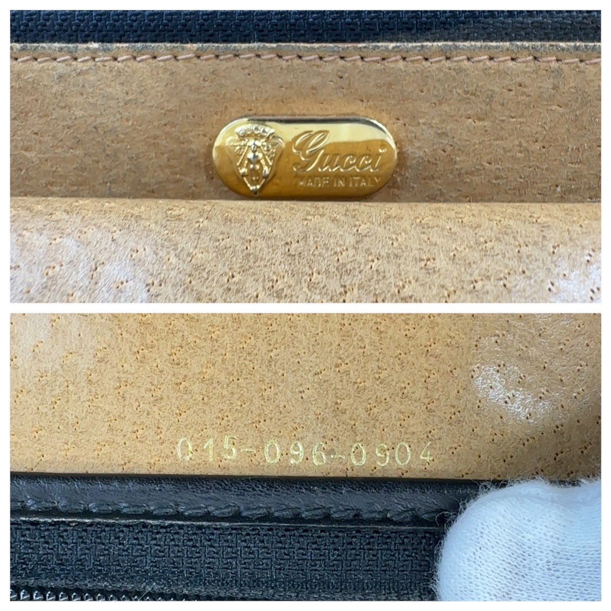Luxury Gucci Trending 2025 Vintage Leather Briefcase Black Gold