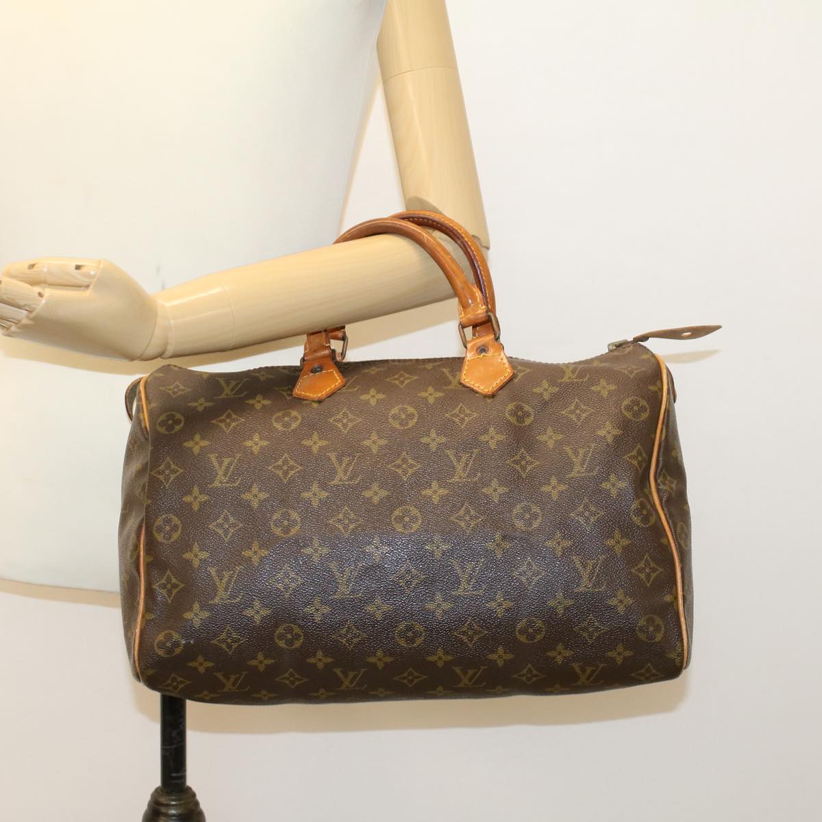 LOUIS VUITTON Monogram Speedy 35 Hand Bag M41524 LV 41042