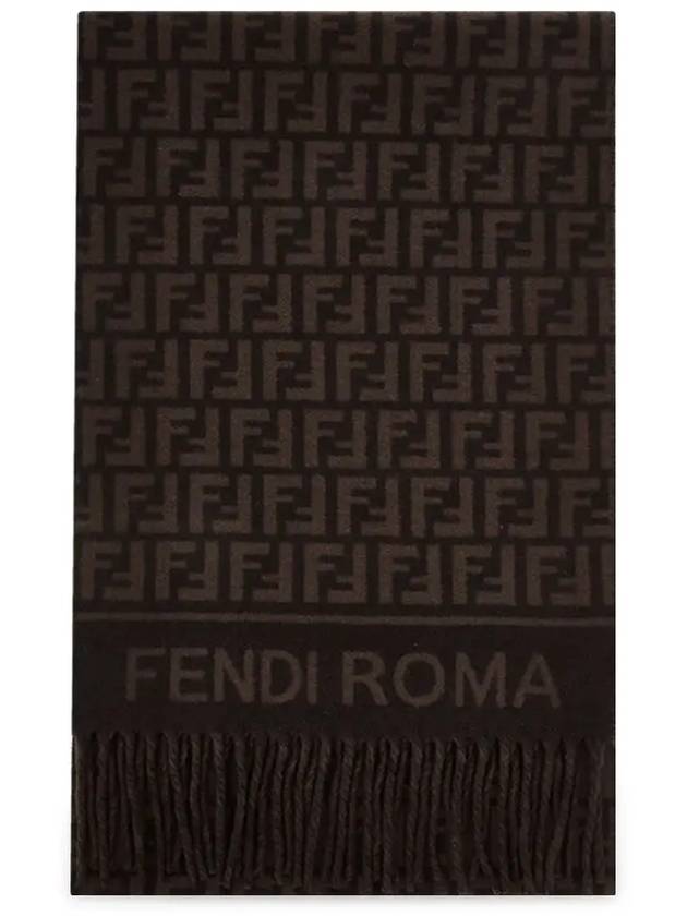Luxury Fendi Wool Cashmere Scarf Burgundy