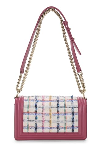 Chanel, Pink & Multicolored Tweed Boy Bag Medium, Pink