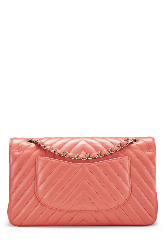 CHANEL, Pink Chevron Lambskin Classic Double Flap Medium, Pink