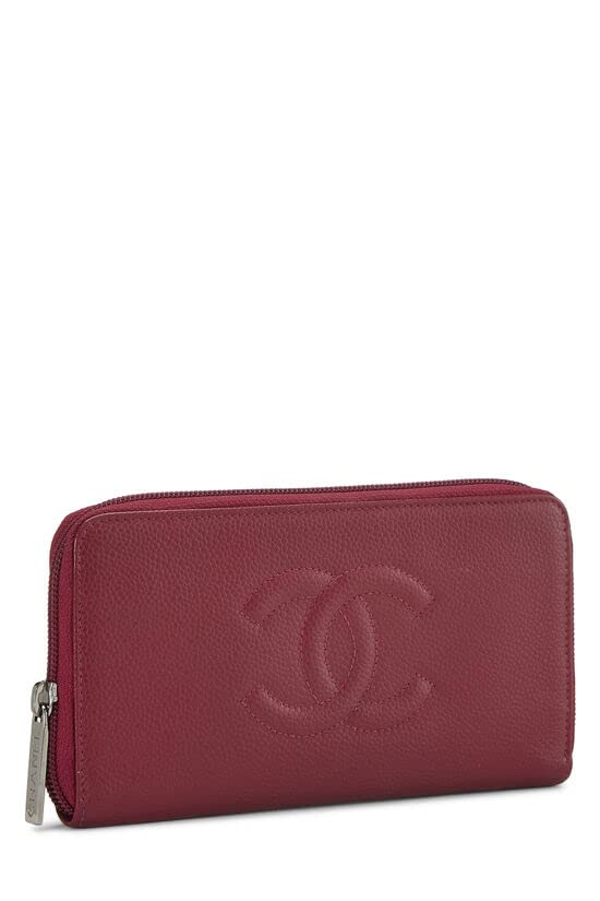 CHANEL, Berry Caviar Timeless 'CC' Wallet, Pink