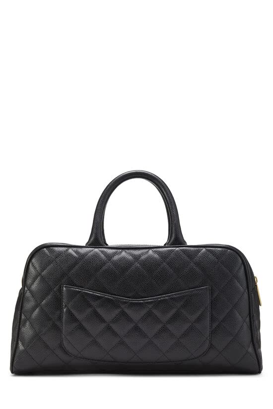 CHANEL, Black Quilted Caviar Bowler, Black