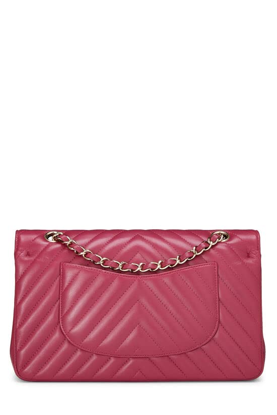 CHANEL, Purple Chevron Lambskin Classic Double Flap Medium, Purple