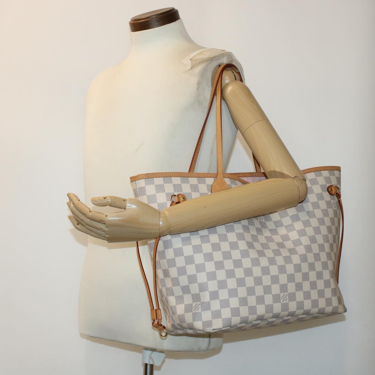 LOUIS VUITTON Damier Azur Neverfull MM Tote Bag N41605 LV 42824