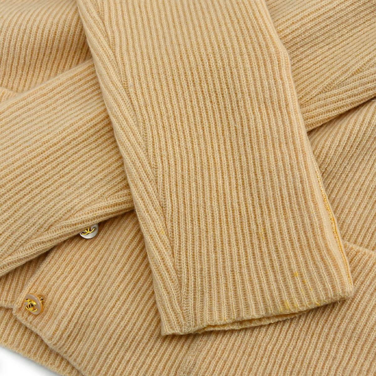 Chanel Ensemble Cardigan Tops Beige 96A #48