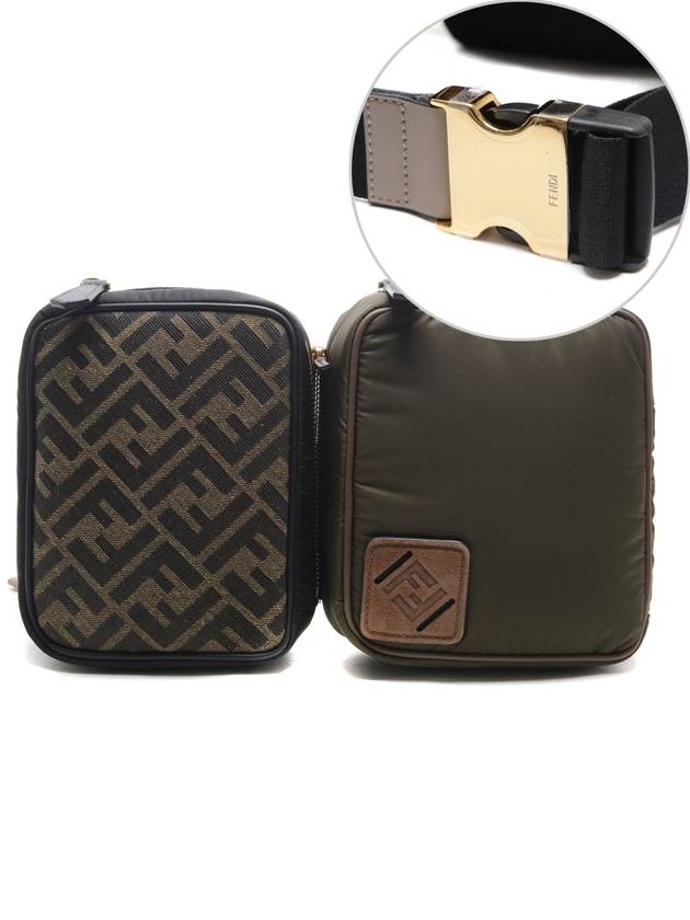 Luxury Fendi FF Logo Multi Pouch Belt Bag Green Black