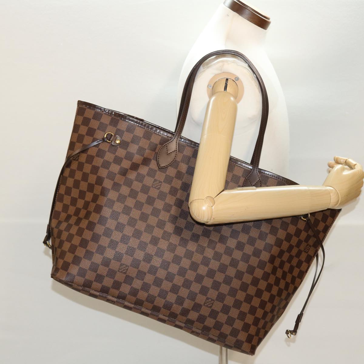 LOUIS VUITTON Damier Ebene Neverfull GM Tote Bag N51106 LV 44034