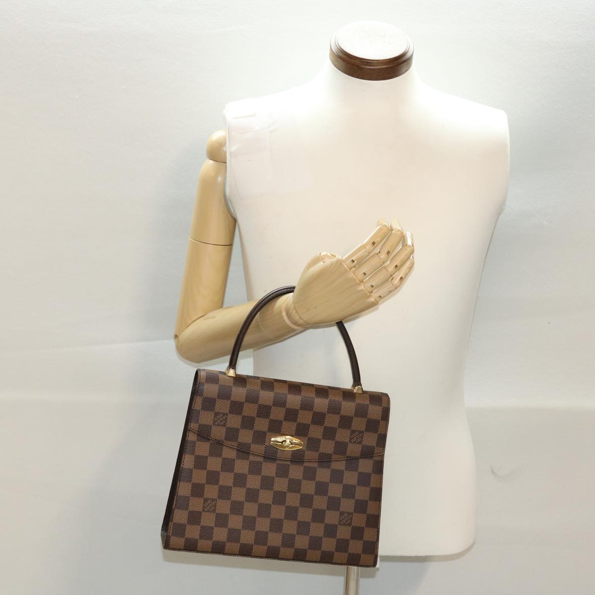 LOUIS VUITTON Damier Ebene Malesherbes Hand Bag N51379 LV 44244