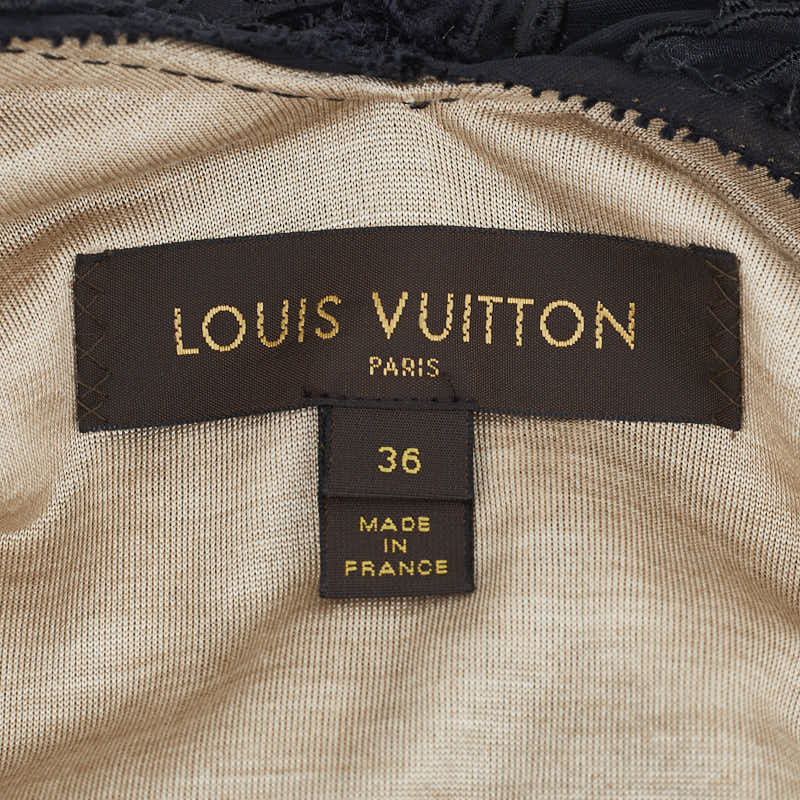 Louis Vuitton Nonerth Sleeve One Earrings Size 36 Beige Black Silk Louis Vuitton