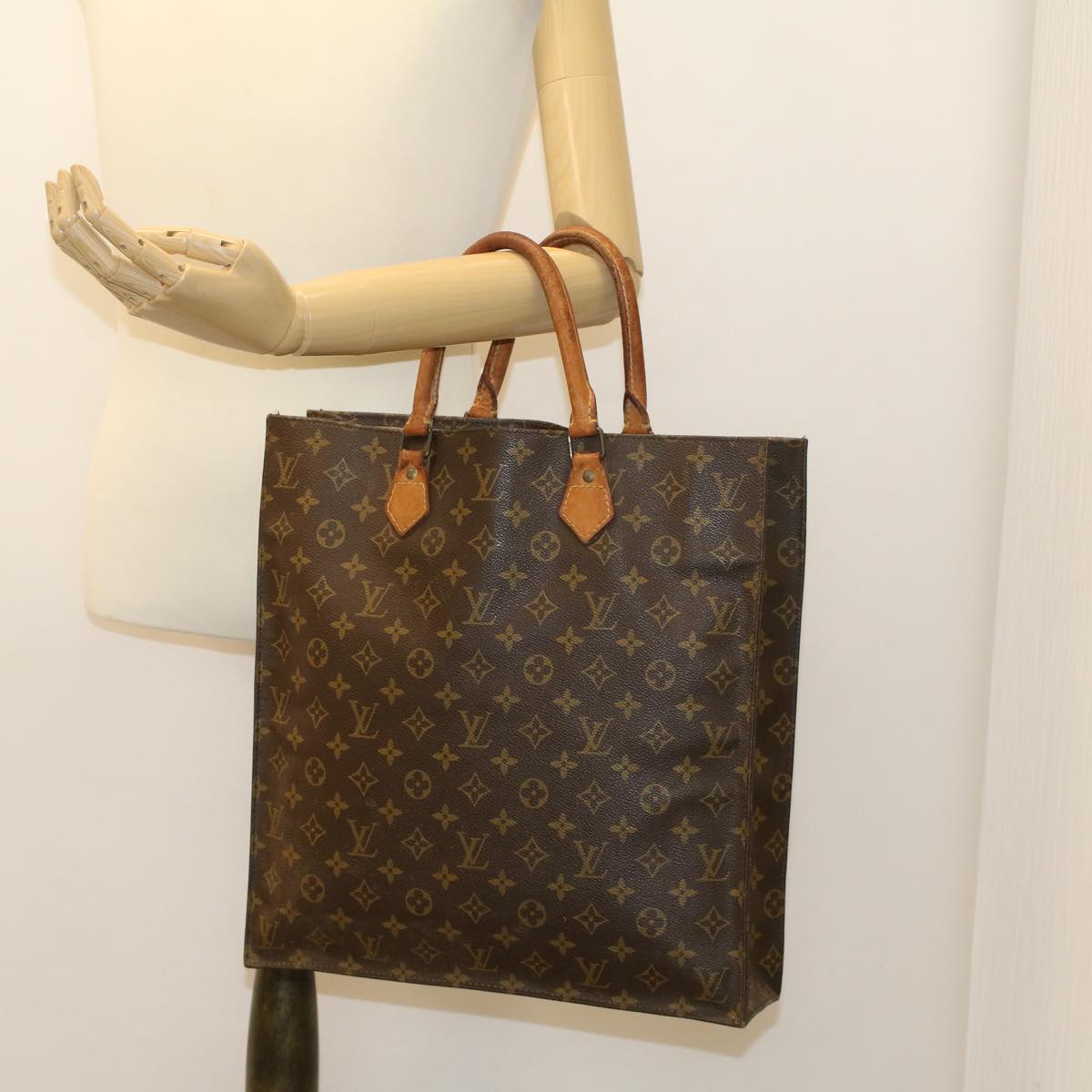 LOUIS VUITTON Monogram Sac Plat Hand Bag M51140 LV 45024
