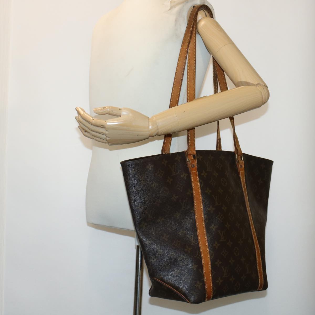 LOUIS VUITTON Monogram Sac Shopping Tote Bag M51108 LV 45411