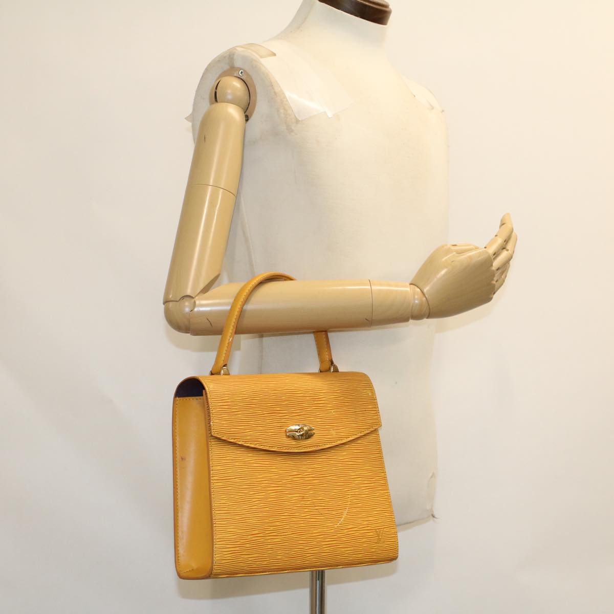LOUIS VUITTON Epi Malesherbes Hand Bag Tassili Yellow Jonne M52379 45445