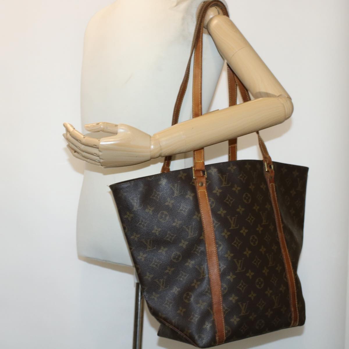 LOUIS VUITTON Monogram Sac Shopping Tote Bag M51108 LV 45522