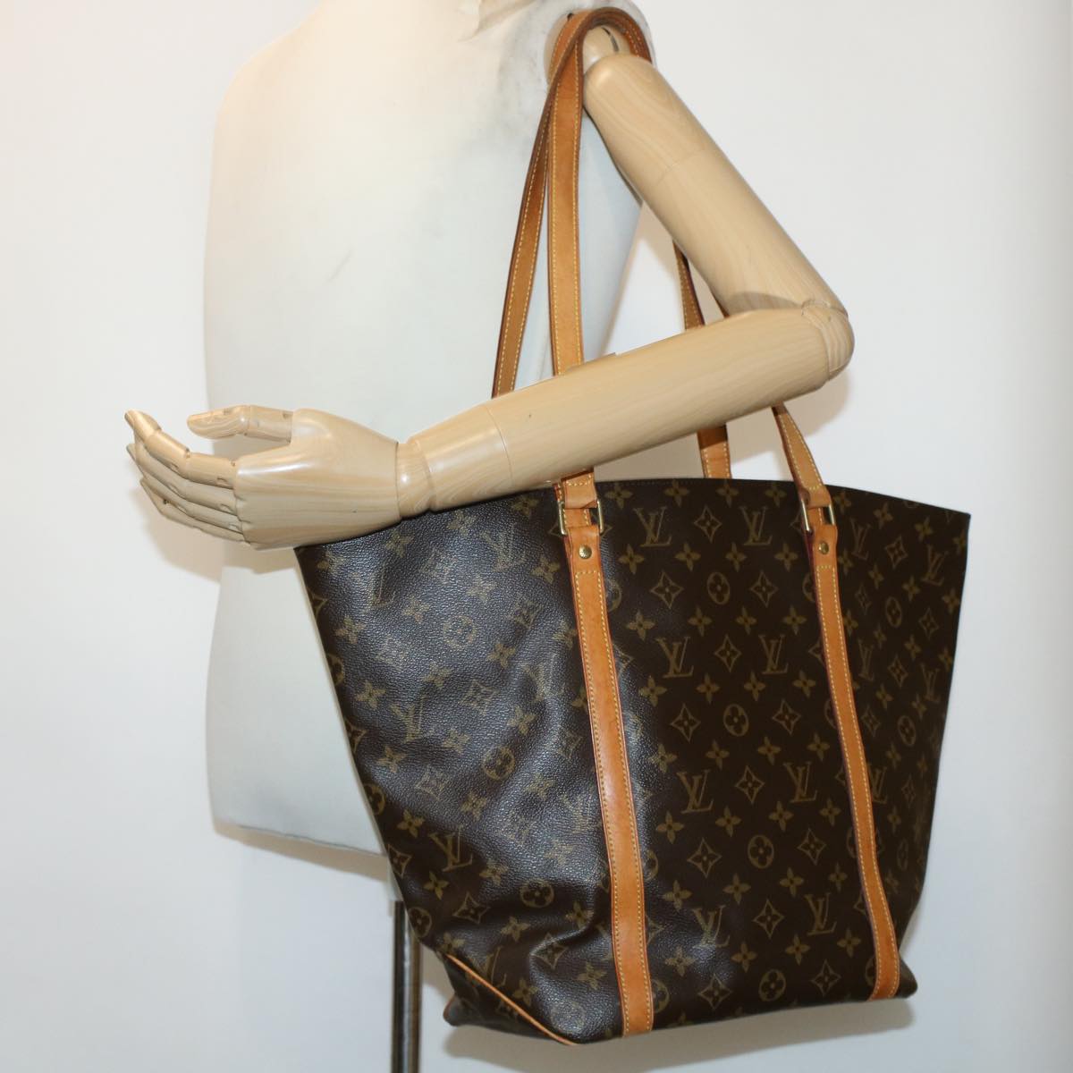 LOUIS VUITTON Monogram Sac Shopping Tote Bag M51108 LV 45524