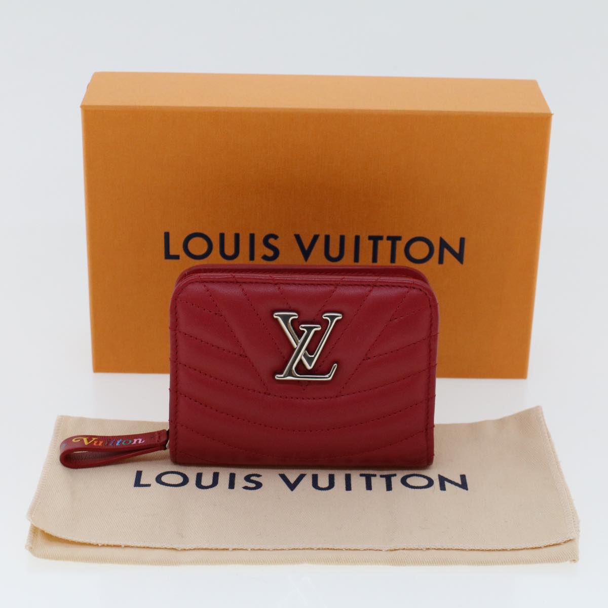 LOUIS VUITTON New Wave Zipto Compact Wallet Wallet Red M63790 LV 45674