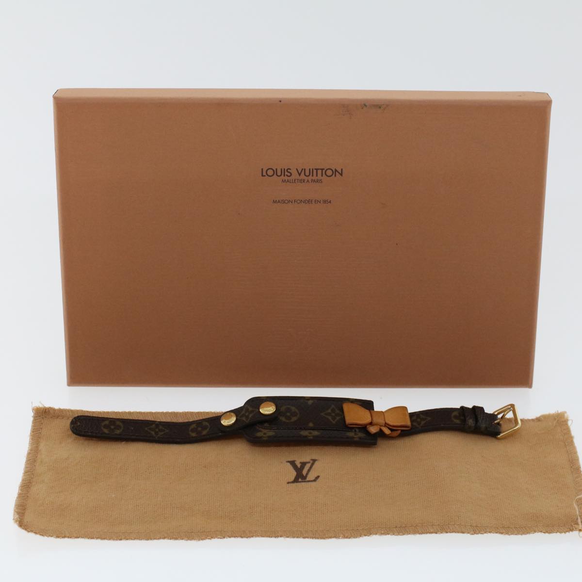 LOUIS VUITTON Monogram Porte a Dress Bracelet M92577 LV 45726