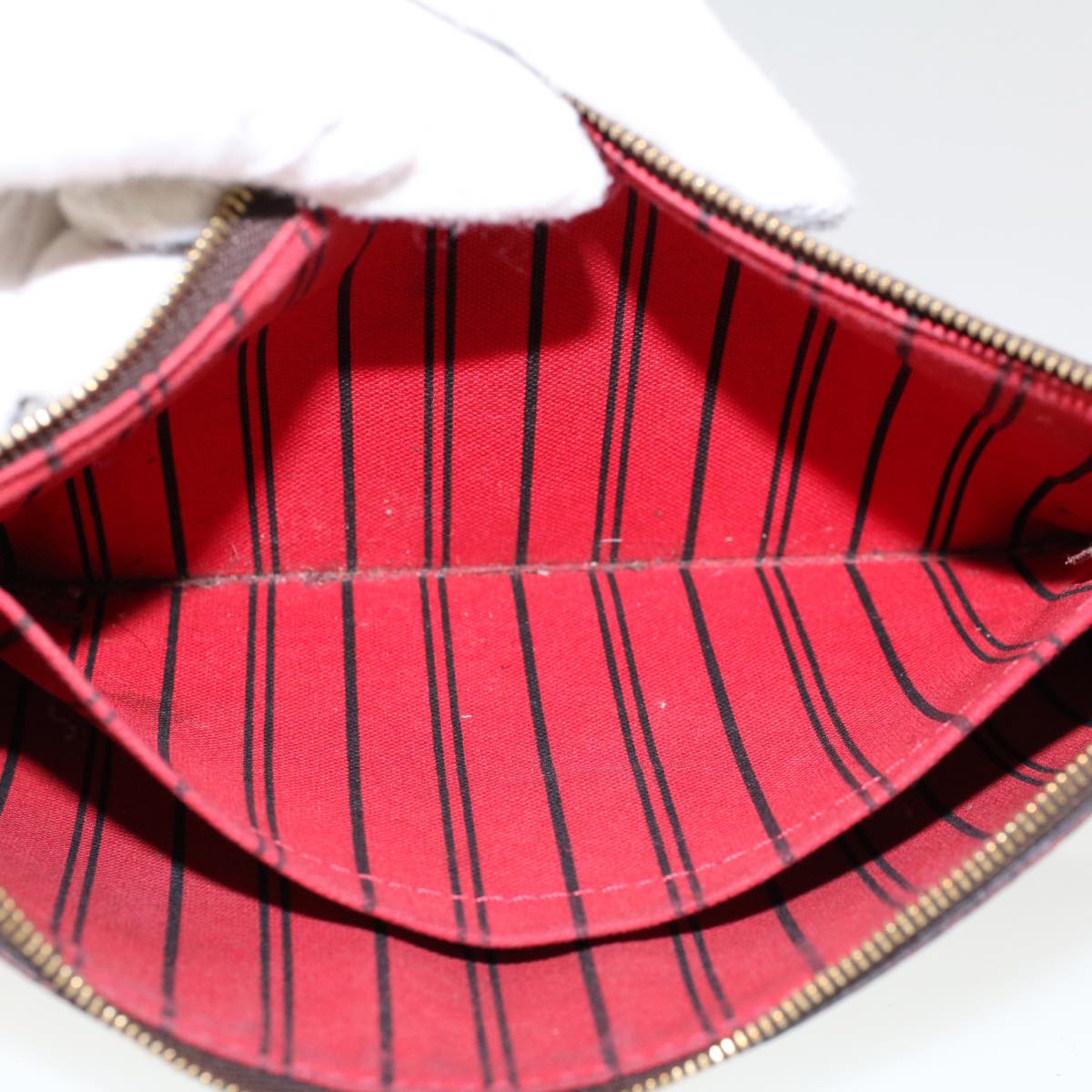 LOUIS VUITTON Damier Ebene Neverfull MM Pouch Accessory Pouch LV 45764