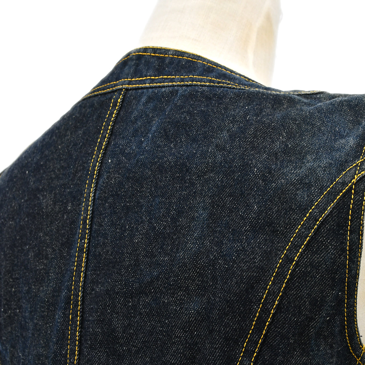 Luxury Chanel 1997 logo-buttons denim sleeveless dress #36