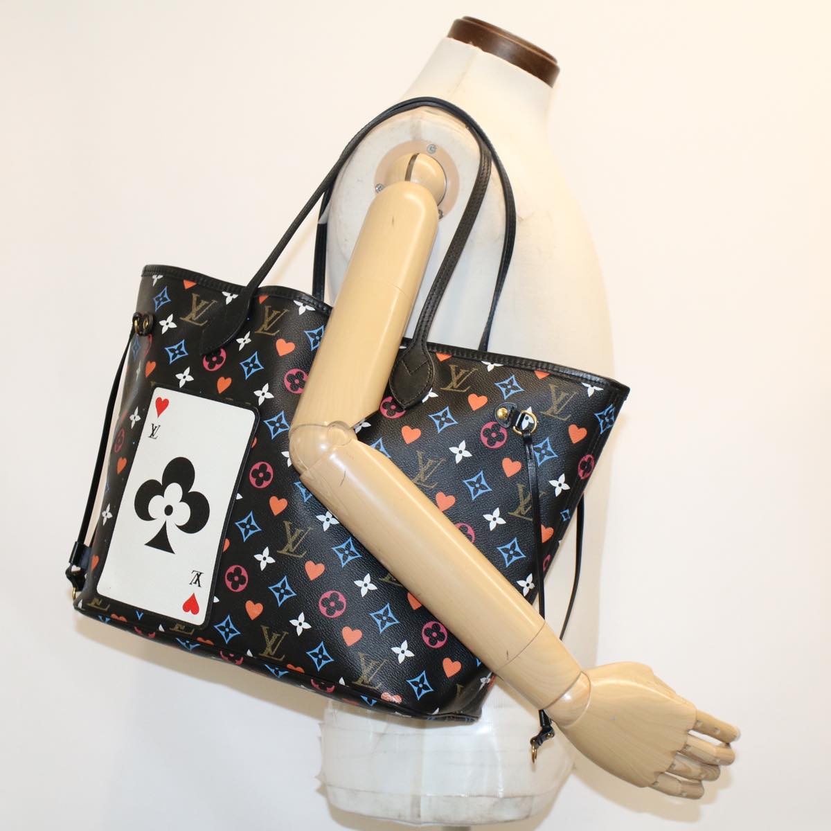 LOUIS VUITTON Monogram Game On Neverfull MM Shoulder Bag M57483 LV 46152A