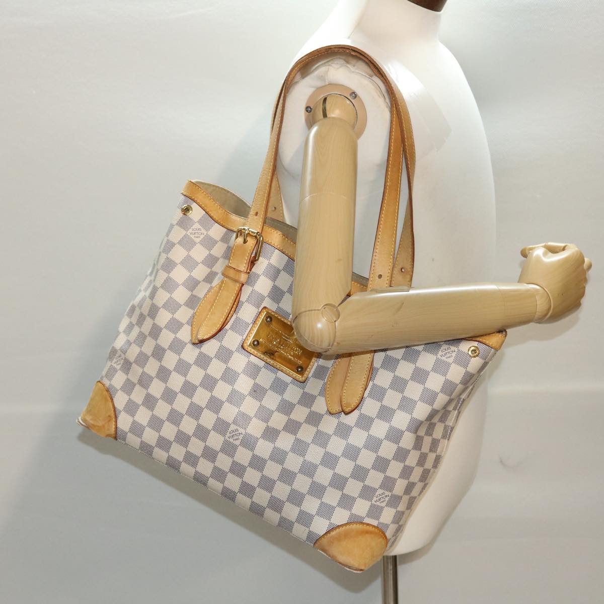 LOUIS VUITTON Damier Azur Hampstead MM Tote Bag N51206 LV 46298