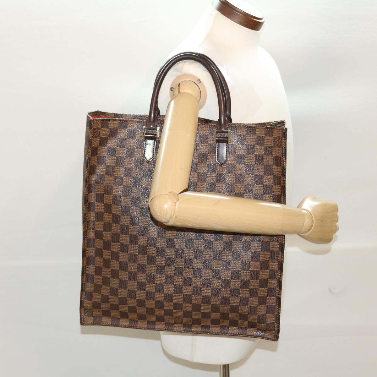 LOUIS VUITTON Damier Ebene Sac Plat Hand Bag N51140 LV 46454