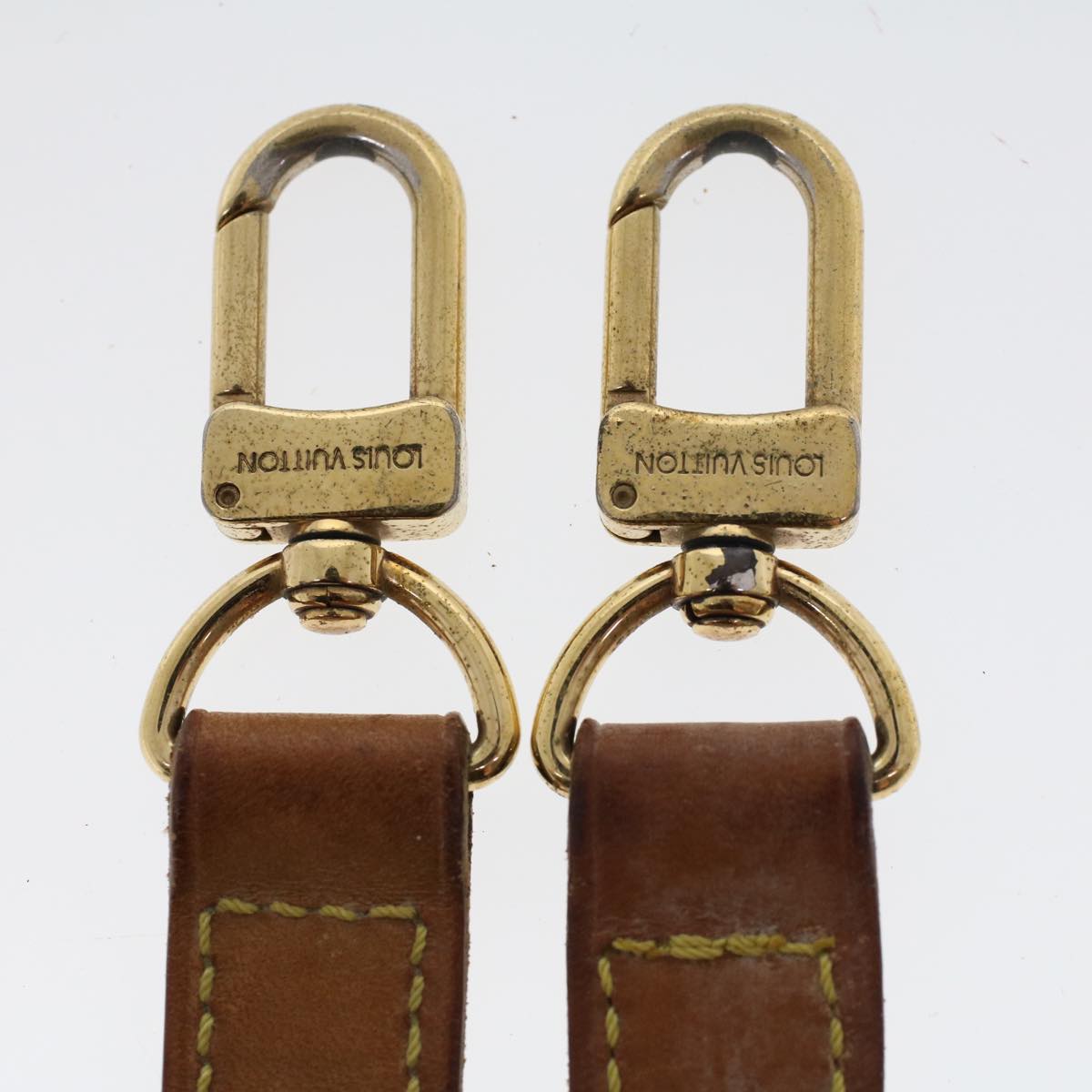 LOUIS VUITTON Shoulder Strap Leather 31.5""-38.2"" Beige LV 46690