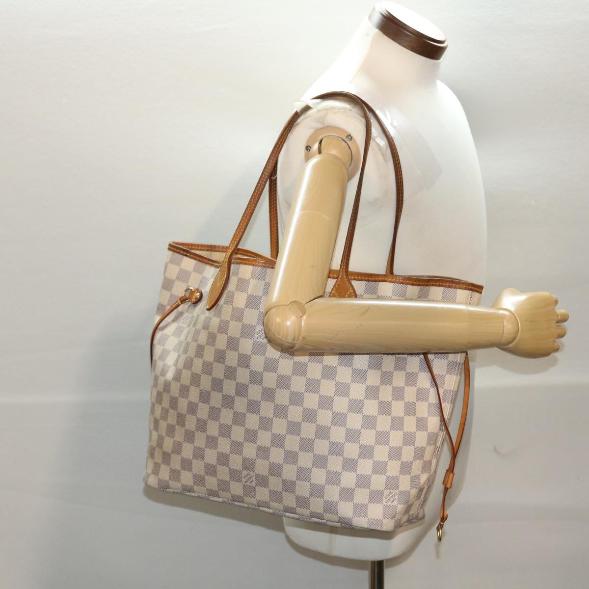 LOUIS VUITTON Damier Azur Neverfull MM Tote Bag N41605 LV 47111