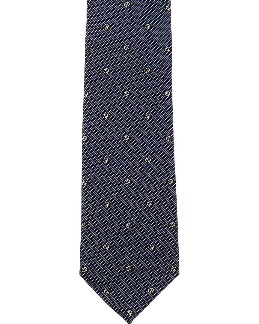 Luxury Gucci Trending 2025 Navy Interlocking G Silk Tie