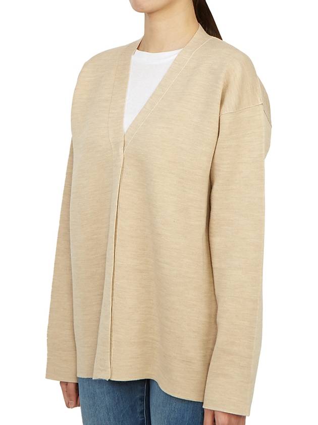 Luxury Fendi Women's FF Motif V-Neck Cardigan Beige