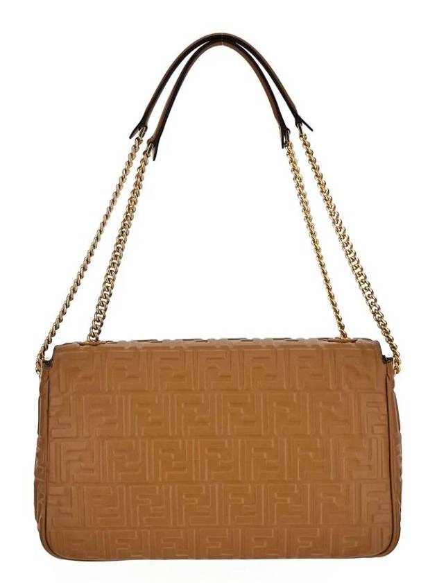 Luxury Fendi Baguette Chain Large Nappa Leather Shoulder Bag Brown