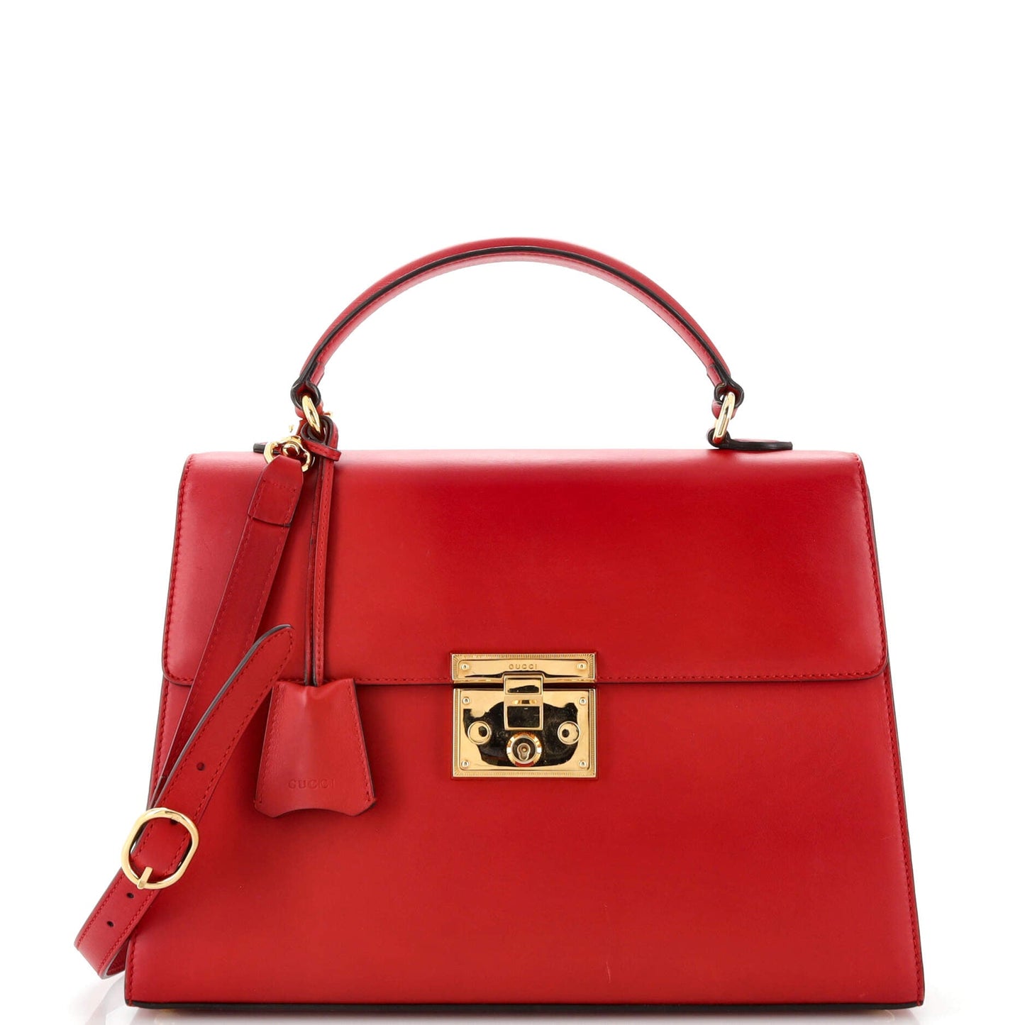 Luxury Gucci Trending 2025 Padlock Top Handle Bag Leather Medium