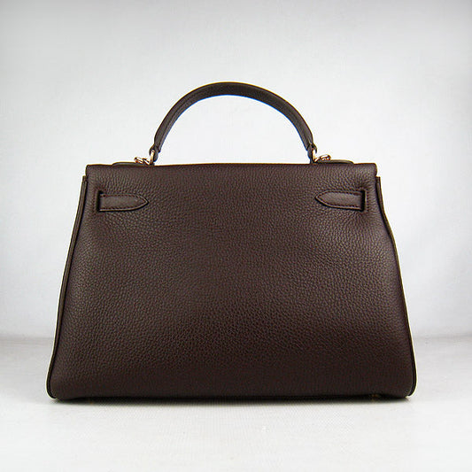 Luxury Hermes Kelly 32cm Togo Leather 6108 Dark Coffee Golden