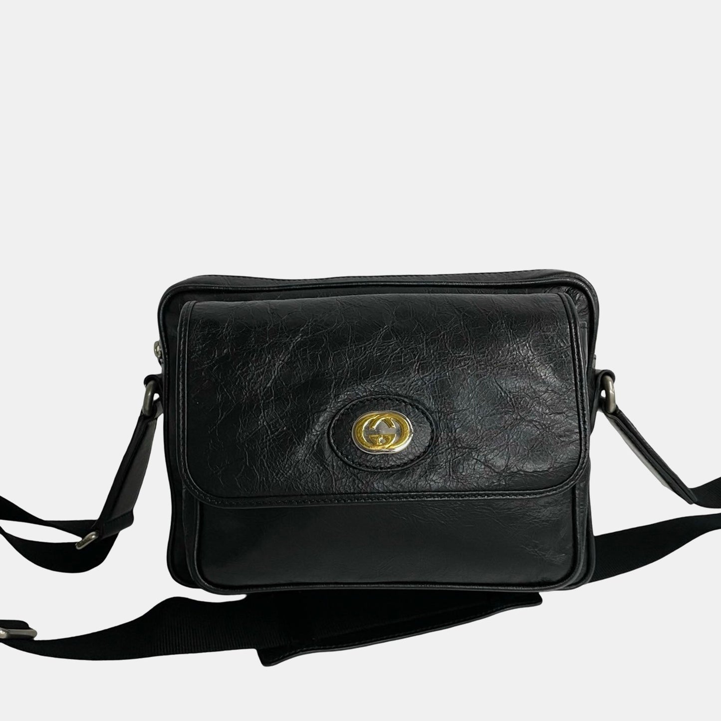 Luxury Gucci Trending 2025 Black Leather Medium Morpheus Crossbody Bag
