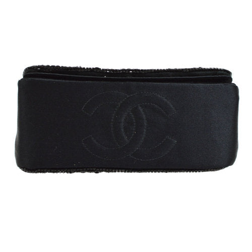 Luxury Chanel 1994-1996 Sequins CC Cross Body Shoulder Bag Black