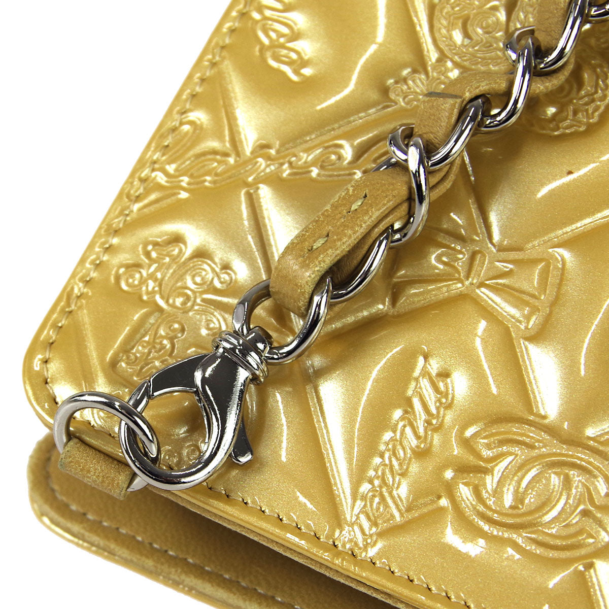 Luxury Chanel * 2009-2010 Icon Chain Handbag Patent Leather