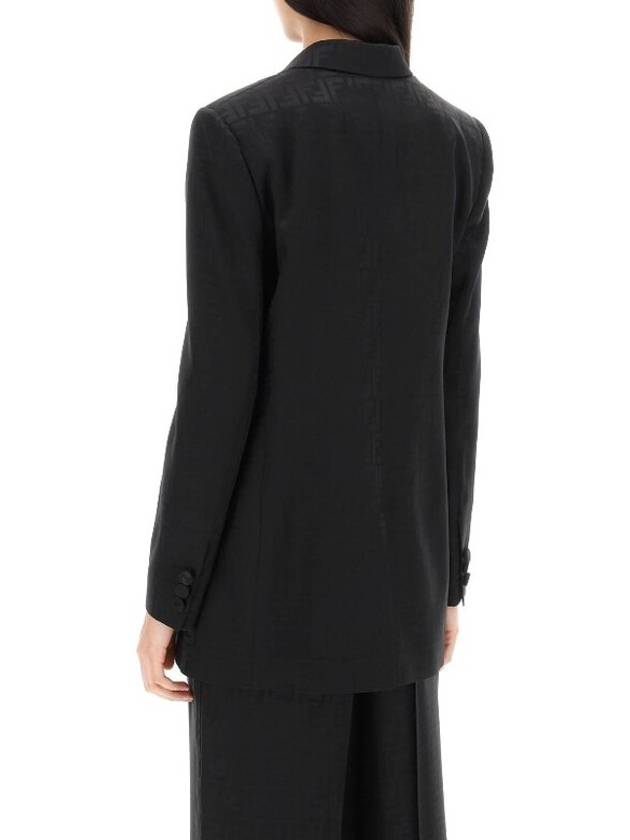 Luxury Fendi Logo Double Button Blazer Jacket Black