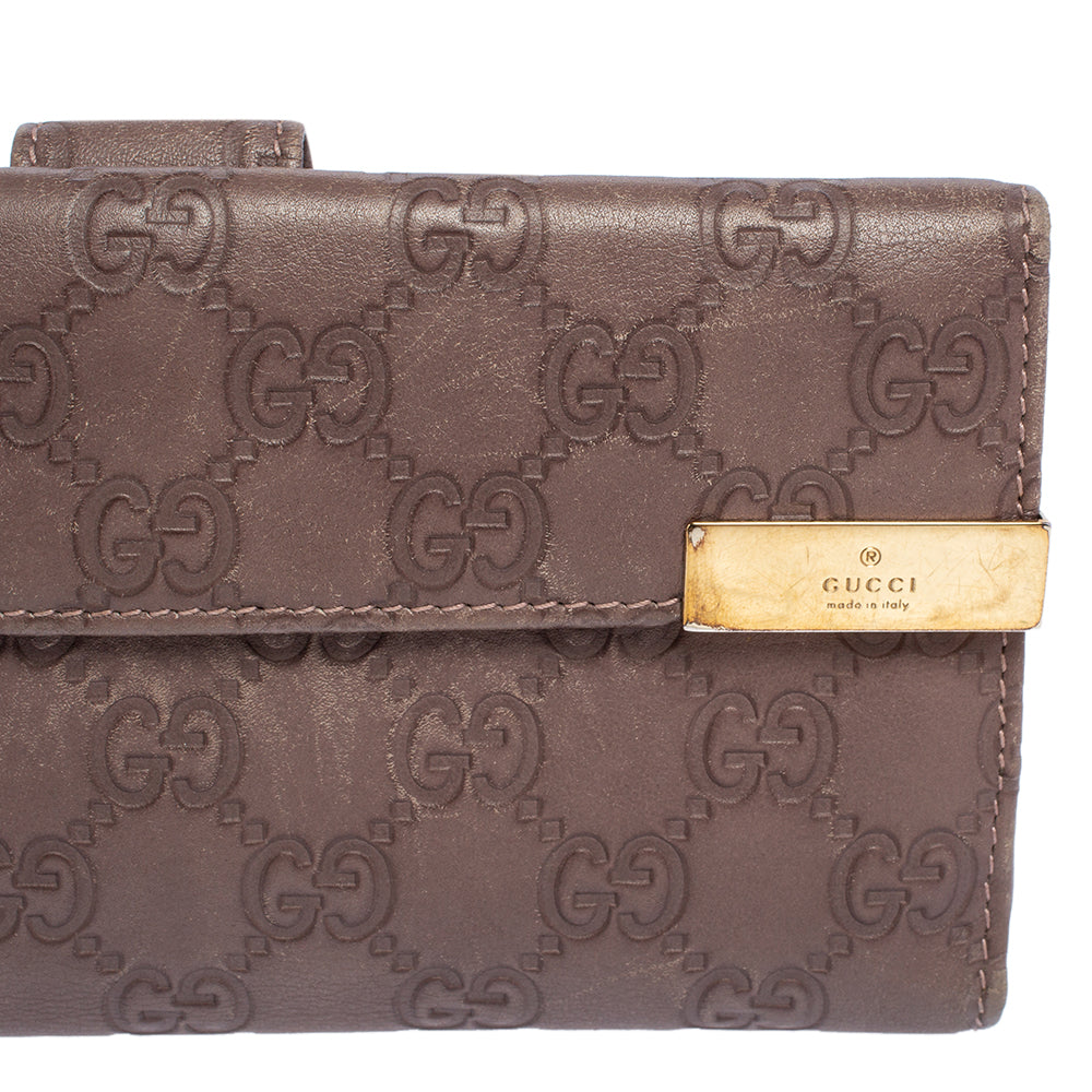 Luxury Gucci Trending 2025 Purple Luxury Gucci Trending 2025ssima Leather Trademark Continental Wallet..