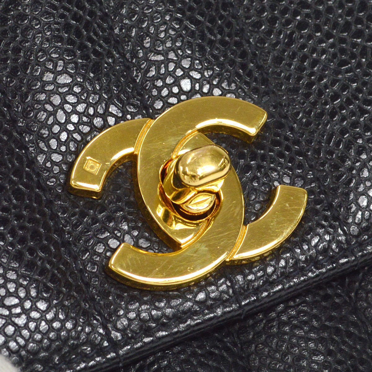 Luxury Chanel 1994-1996 Black Caviar Small Vertical Stitch Straight Flap Bag