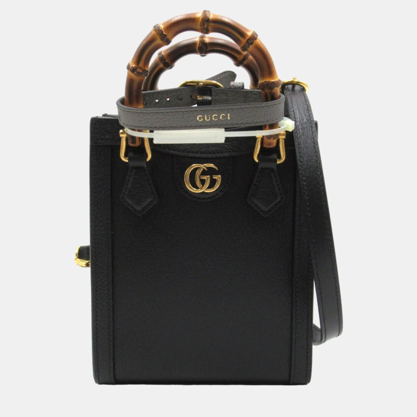 Luxury Gucci Trending 2025 Black Leather Bamboo Top Handle Bag