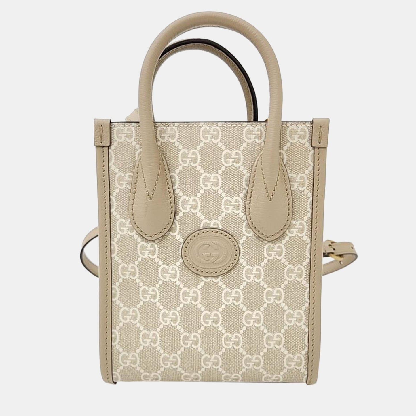 Luxury Gucci Trending 2025 Beige Tone Interlocking G Mini Tote Bag (671623)